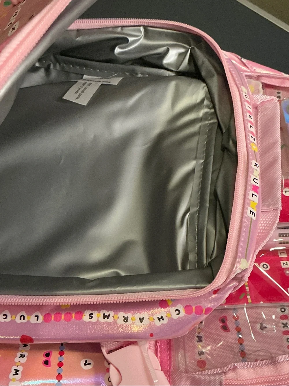 Pink Kids Clear-Front Backpack with Matching Accessory Set with insulated bag